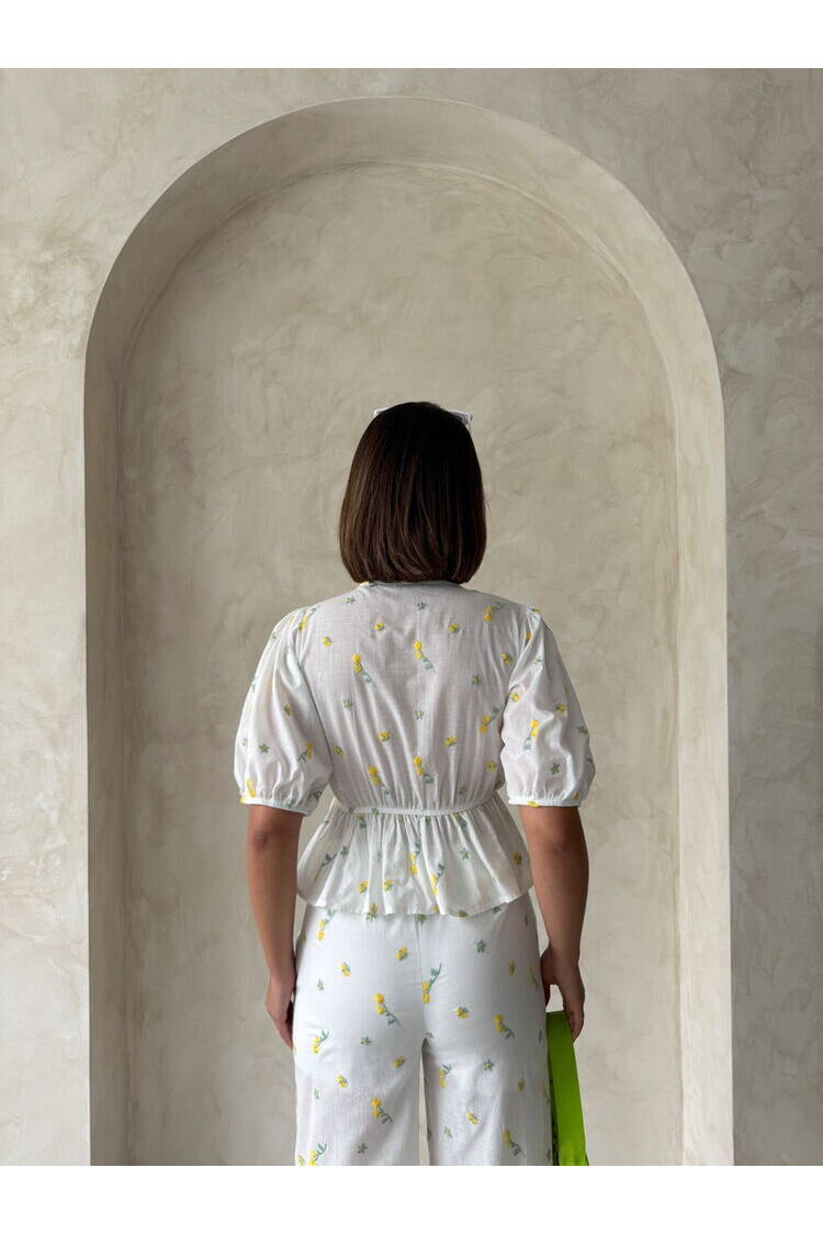 Embroidered Voile Blouse