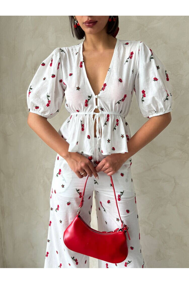 Embroidered Voile Blouse