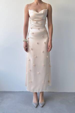 Dora Floral Detailed Dress - Etika - Globality Store - Women Clothes Wholesale Turkey