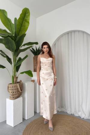 Dora Floral Detailed Dress - Etika - Globality Store - Women Clothes Wholesale Turkey