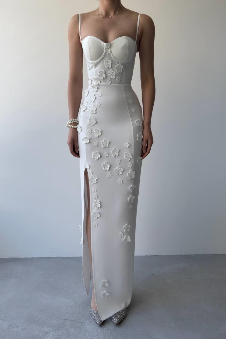 Roller Rose Detailed Dress