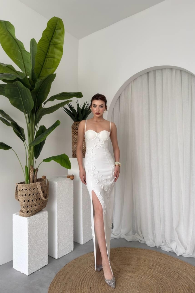 Roller Rose Detailed Dress