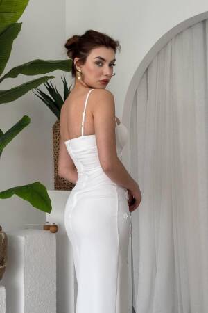 Roller Rose Detailed Dress - Etika - Globality Store - Women Clothes Wholesale Turkey