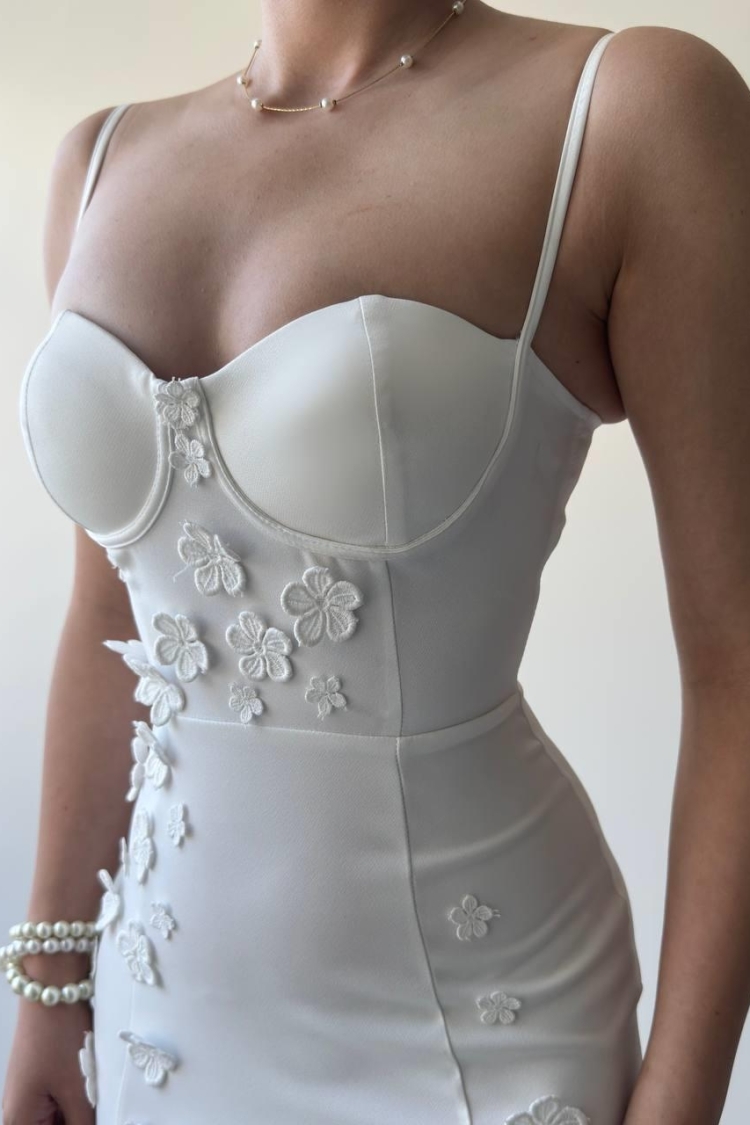 Roller Rose Detailed Dress