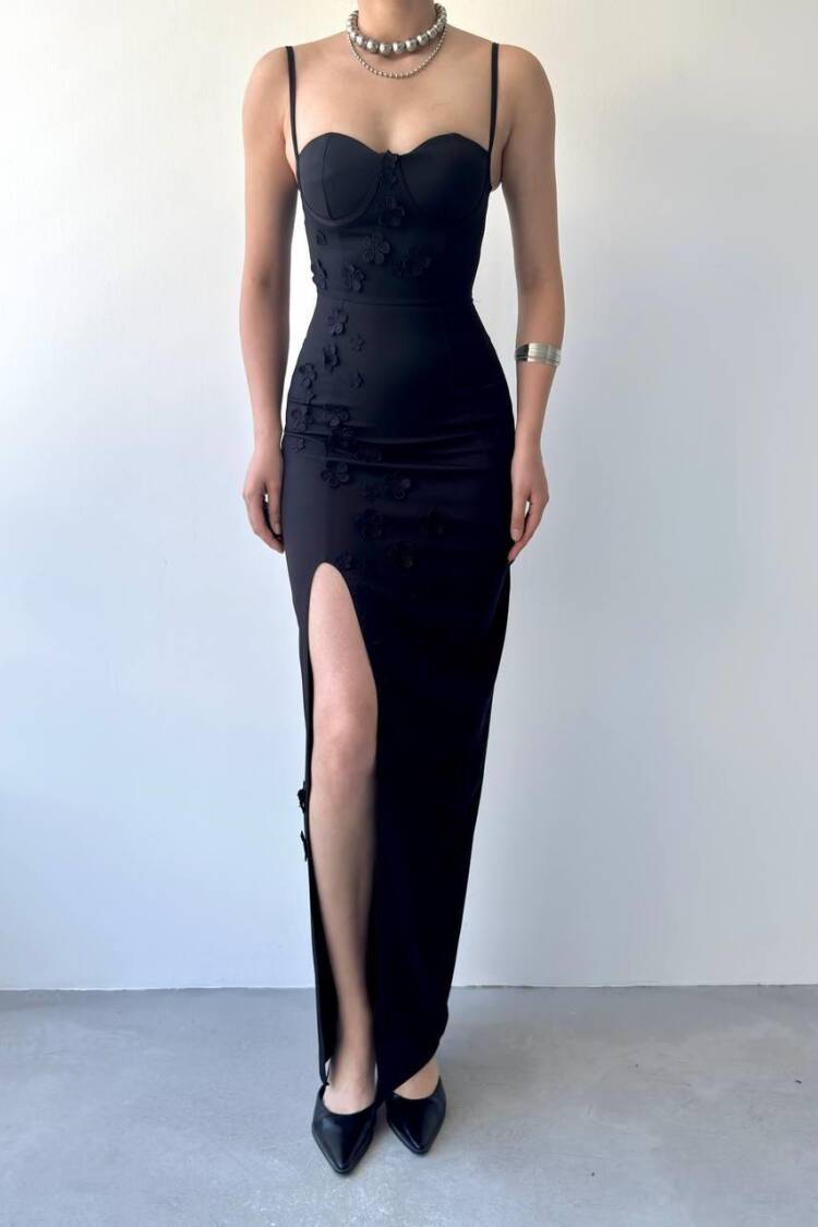 Roller Rose Detailed Dress
