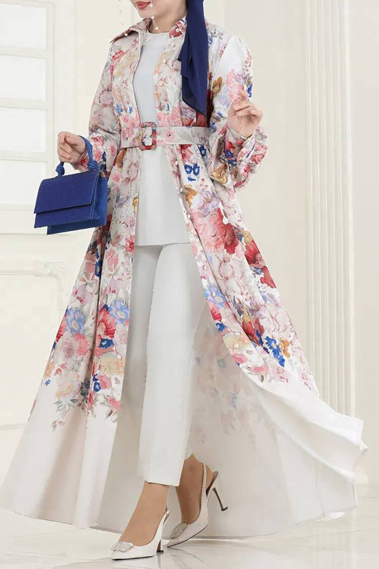 Button And Belt Detailed Burkini Dress - Mode Roy - Globality Store - Women Clothes Wholesale Turkey