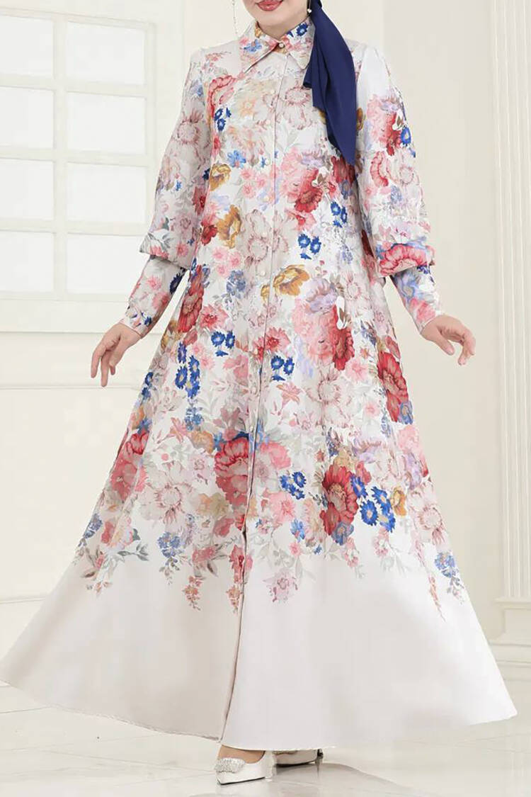 Button And Belt Detailed Burkini Dress