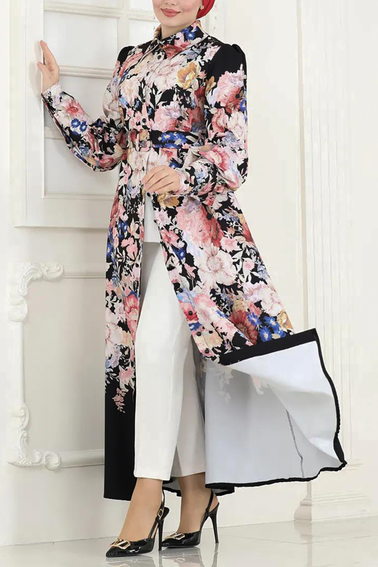 Button And Belt Detailed Burkini Dress - Mode Roy - Globality Store - Women Clothes Wholesale Turkey