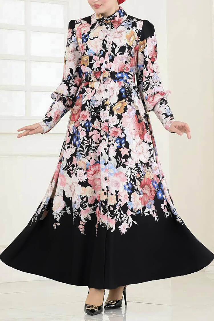 Button And Belt Detailed Burkini Dress