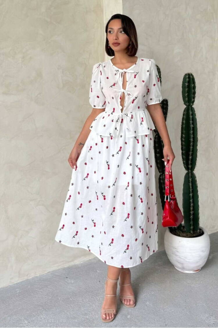 Embroidered Voile Skirt -
