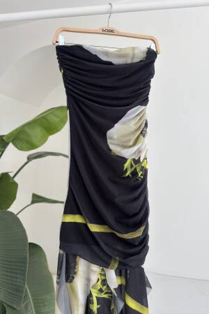 Floral Pattern Sequined Tulle Dress - Sobe Istanbul - Globality Store - Women Clothes Wholesale Turkey