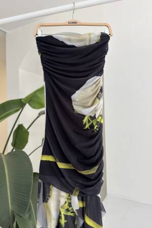 Floral Pattern Sequined Tulle Dress - Sobe Istanbul - Globality Store - Women Clothes Wholesale Turkey
