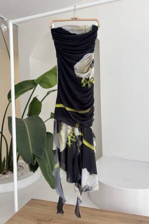Floral Pattern Sequined Tulle Dress - Sobe Istanbul - Globality Store - Women Clothes Wholesale Turkey