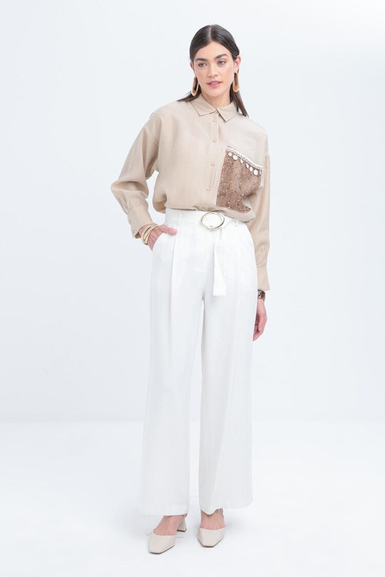 Belted Palazzo Pants - Allday - Globality Store - Women Clothes Wholesale Turkey