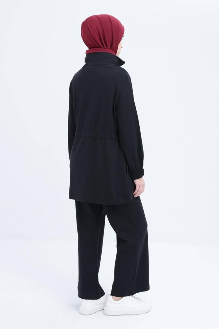 Waist Ruffle Zipper Lycra Tracksuit