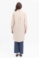 Stripe Lace Detailed Plus Size Modal Shirts - Allday - Globality Store - Women Clothes Wholesale Turkey