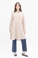 Stripe Lace Detailed Plus Size Modal Shirts - Allday - Globality Store - Women Clothes Wholesale Turkey