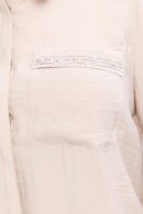 Stripe Lace Detailed Plus Size Modal Shirts - Allday - Globality Store - Women Clothes Wholesale Turkey