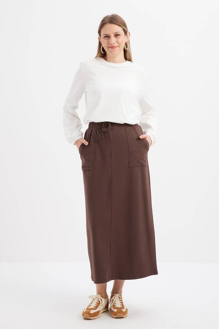 Cotton Two-Pocket Lycra Skirt