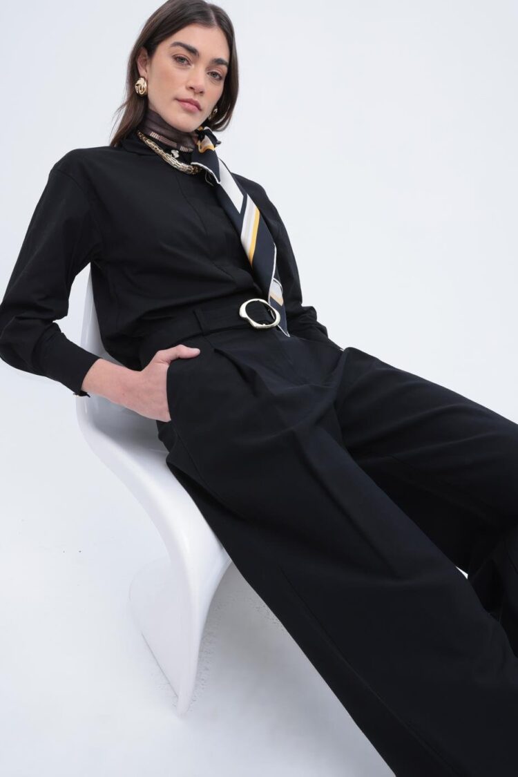 Belted Palazzo Pants - Allday - Globality Store - Women Clothes Wholesale Turkey