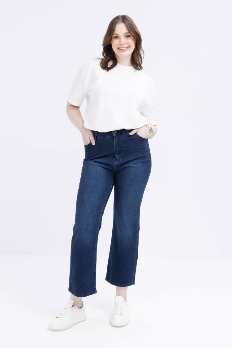 Plus Size Lycra Pipe Leg Denim Pants - Allday - Globality Store - Women Clothes Wholesale Turkey