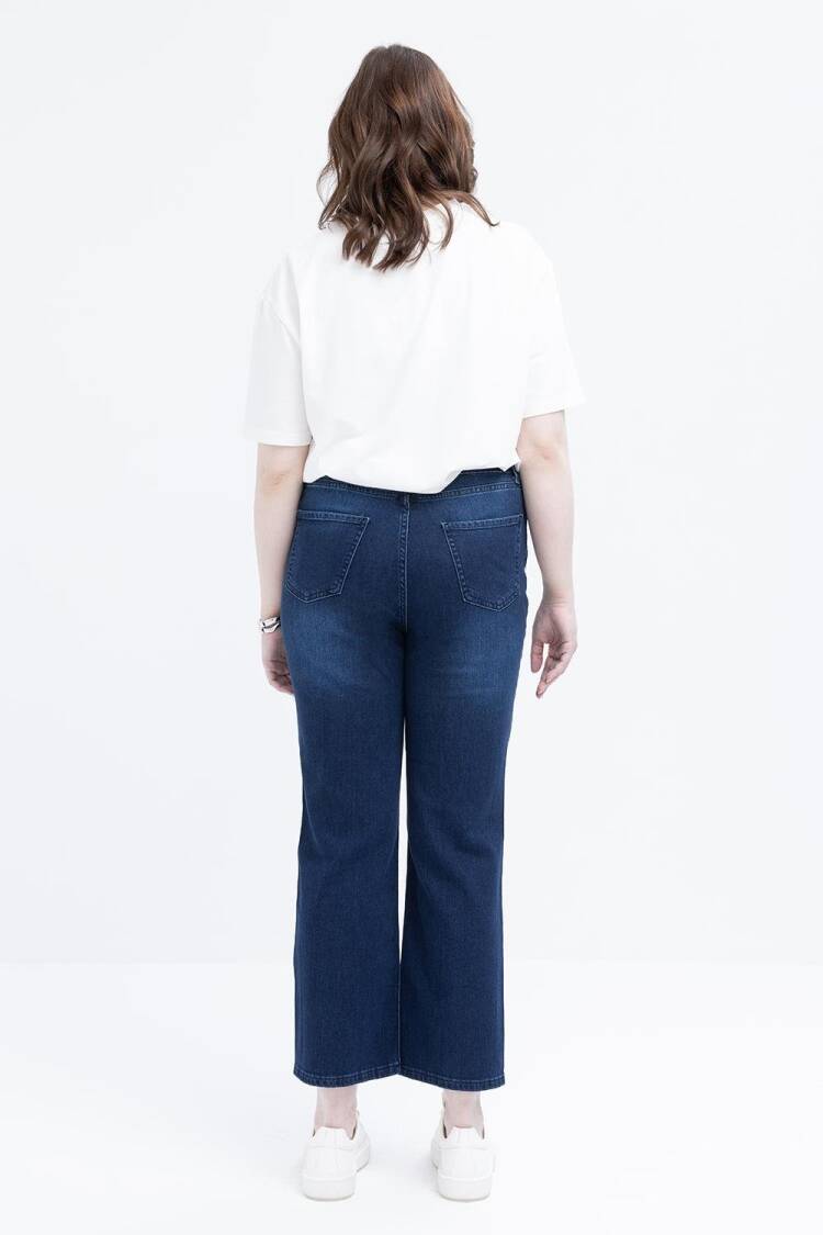 Plus Size Lycra Pipe Leg Denim Pants