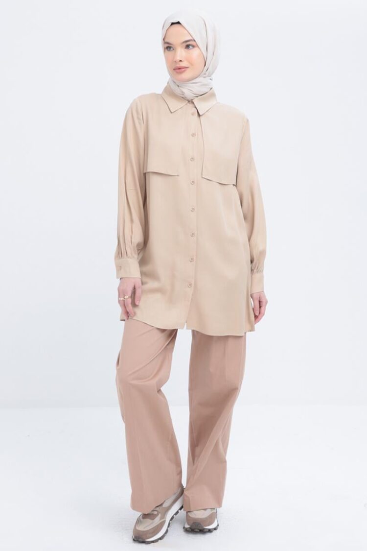 Front Windbreaker Shirt - Allday - Globality Store - Women Clothes Wholesale Turkey
