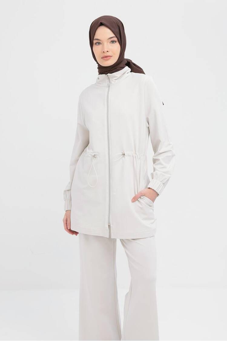Waist Ruffle Zipper Lycra Tracksuit - Allday - Globality Store - Women Clothes Wholesale Turkey