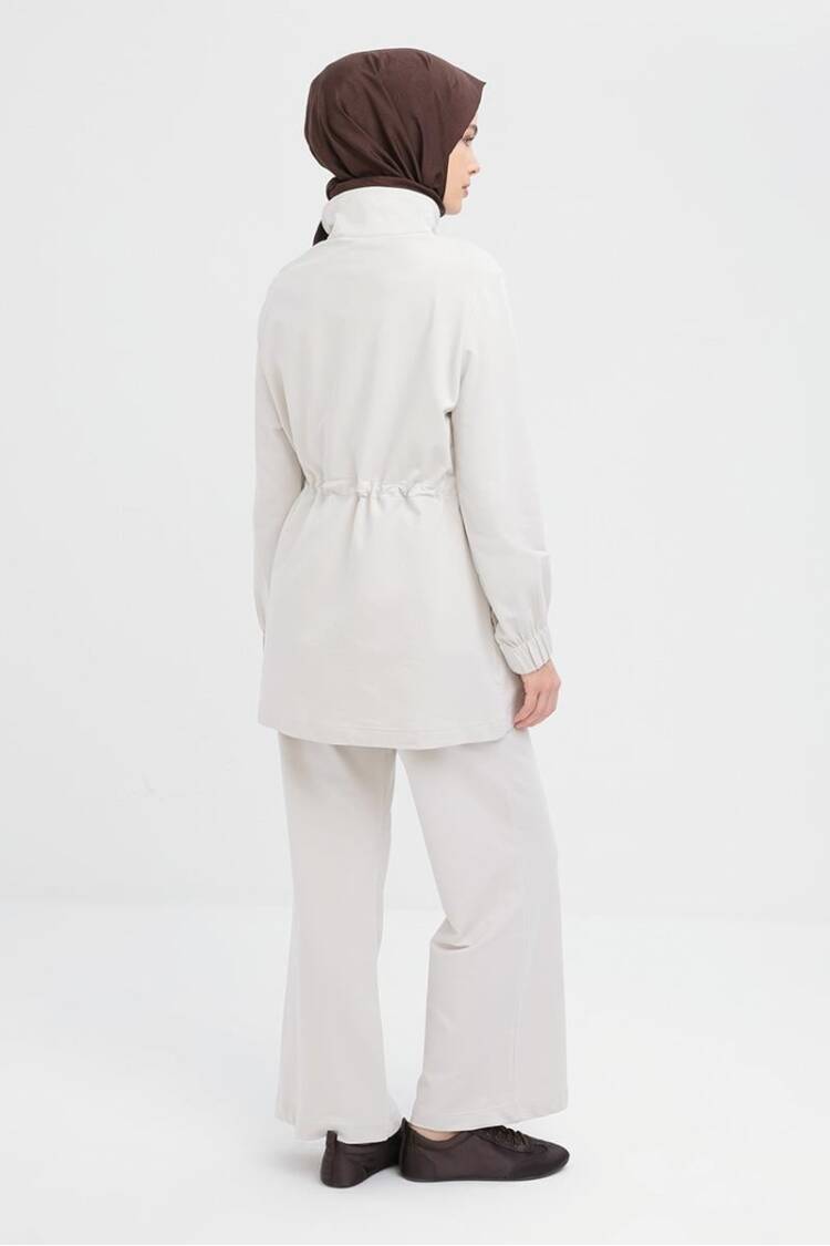 Waist Ruffle Zipper Lycra Tracksuit