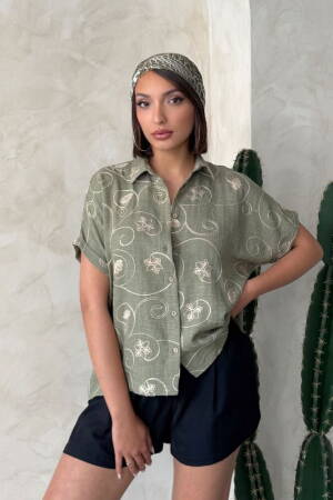 D 2789 Embroidered Shirt - LightPattern2 - Brand: Topshow - Women's Clothing Wholesale - Globality Store
