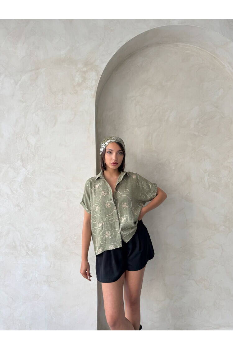 D 2789 Embroidered Shirt - LightPattern2