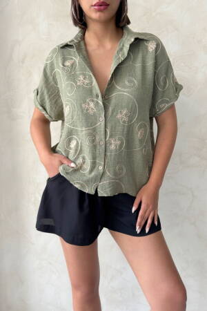 D 2789 Embroidered Shirt - LightPattern2 - Brand: Topshow - Women's Clothing Wholesale - Globality Store