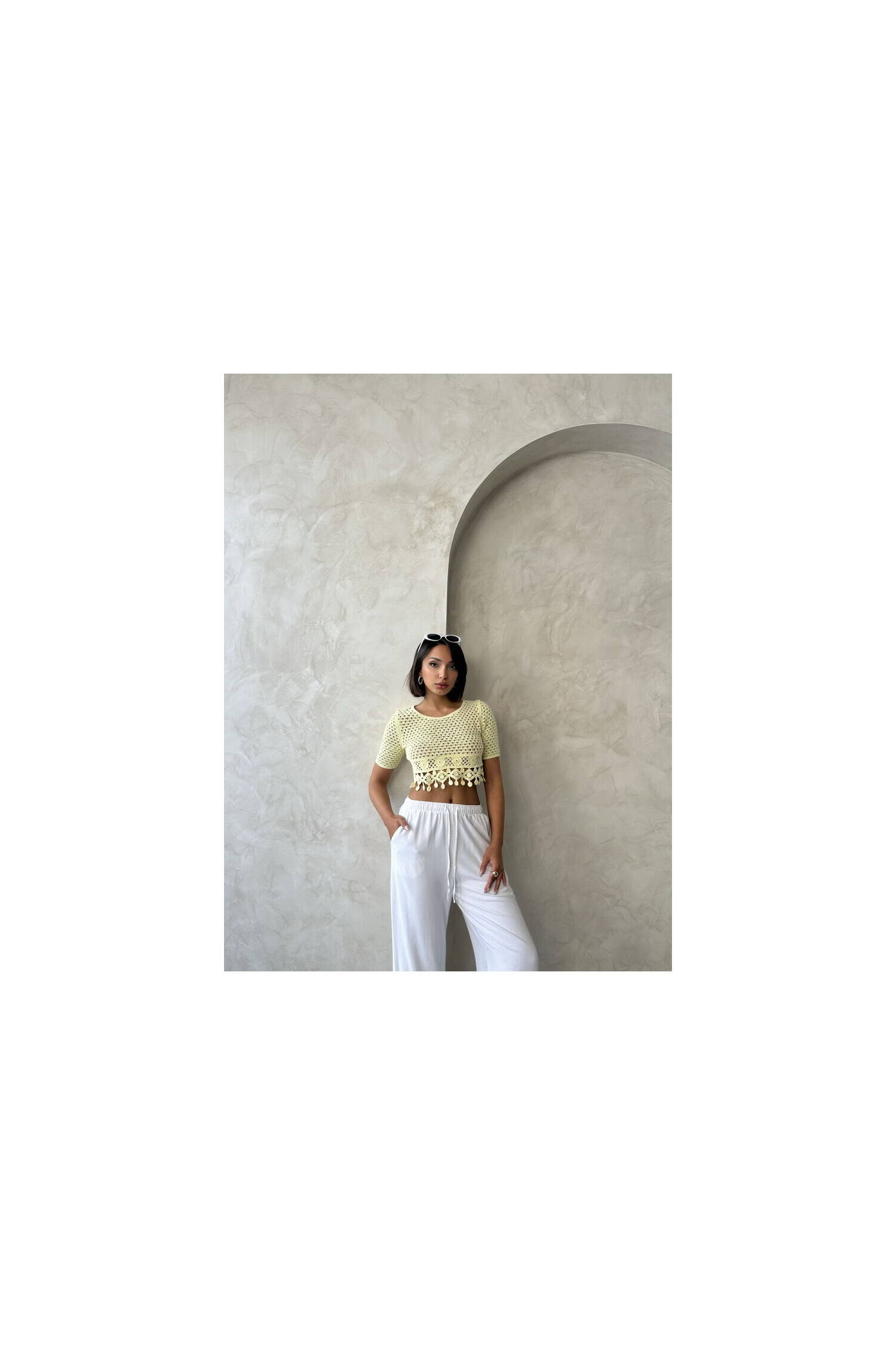 Raw Blouse With Tassel - Brand: Topshow - Women's Clothing Wholesale - Globality Store