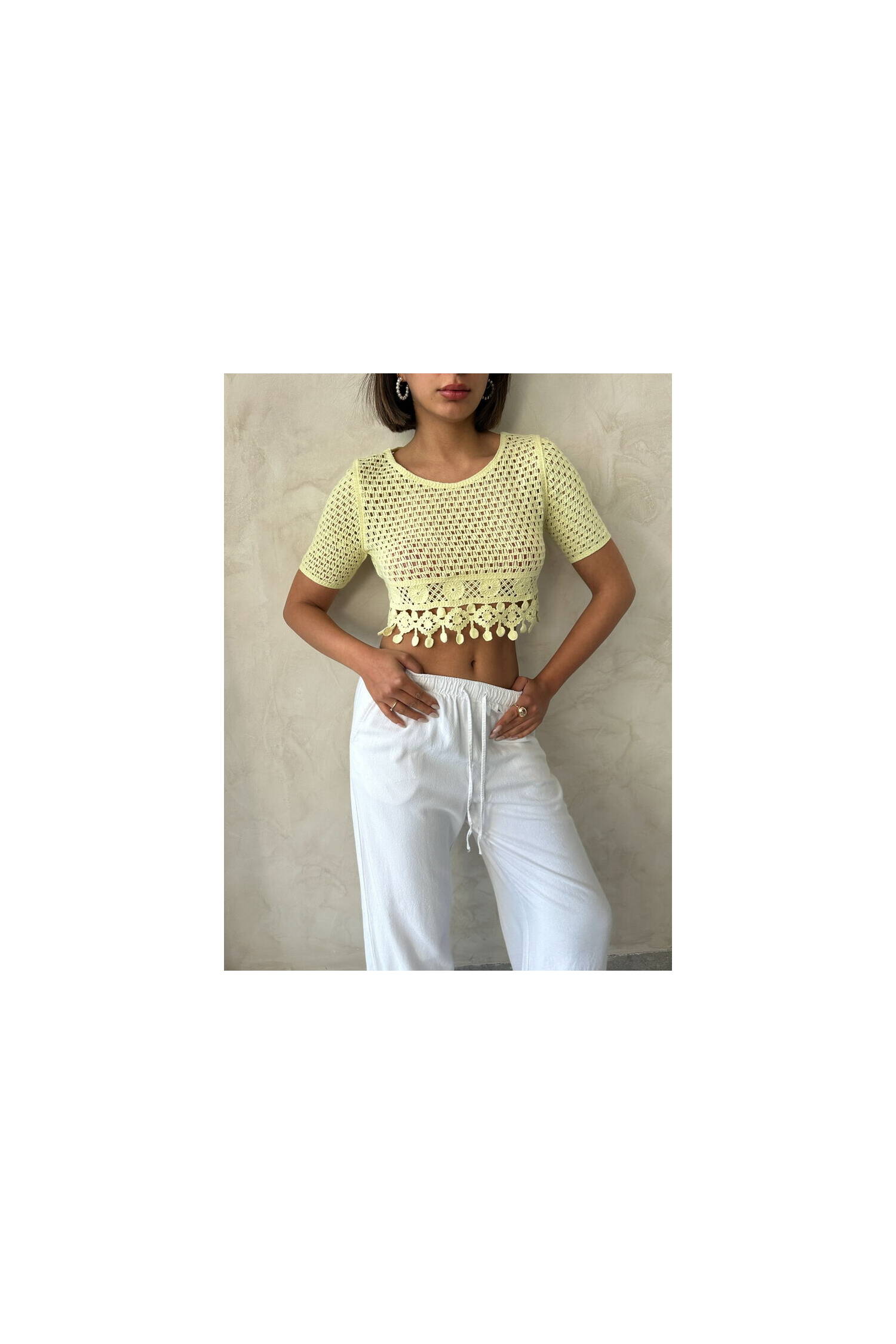 Raw Blouse With Tassel - Brand: Topshow - Women's Clothing Wholesale - Globality Store