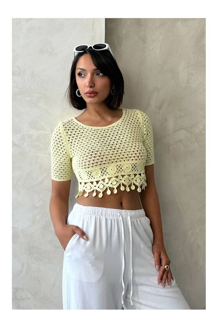 Raw Blouse With Tassel - Brand: Topshow - Women's Clothing Wholesale - Globality Store