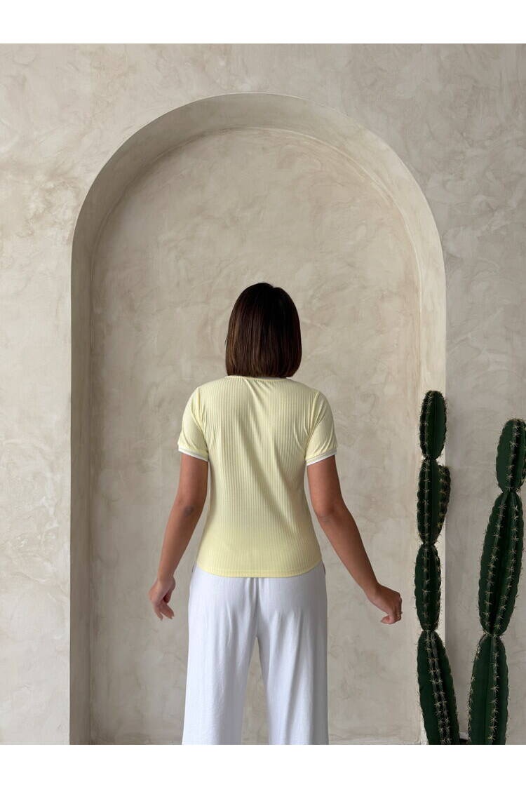 D2211 Crew Neck Tshırt - Yellow
