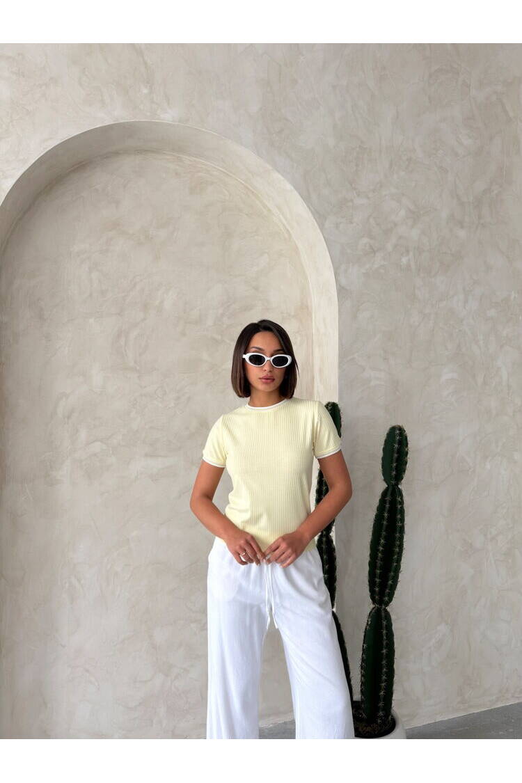D2211 Crew Neck Tshırt - Yellow