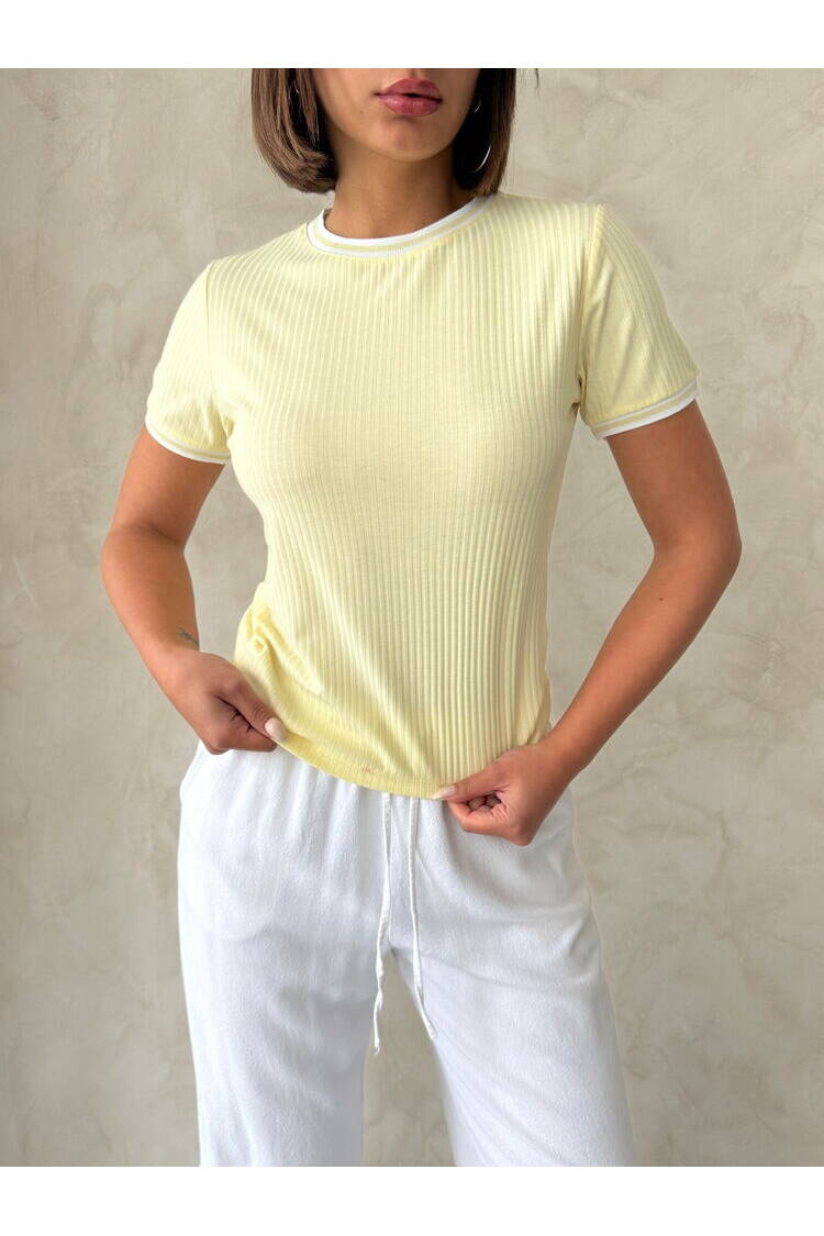 D2211 Crew Neck Tshırt - Yellow