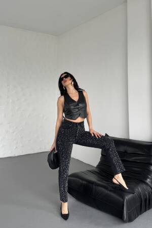 Leopard Stone Mom Fit Jeans - XLove - Globality Store - Women Clothes Wholesale Turkey