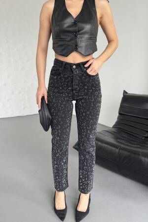 Leopard Stone Mom Fit Jeans - XLove - Globality Store - Women Clothes Wholesale Turkey