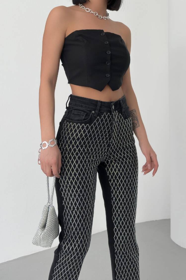 Mom Fit Jeans With Stones