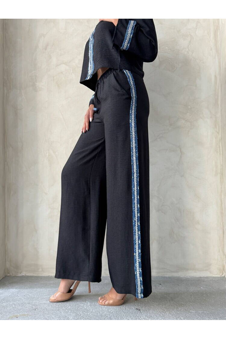 Denim Striped Pants