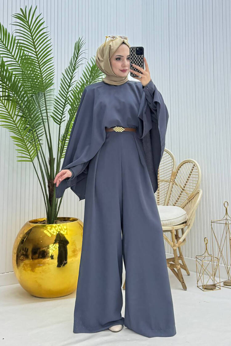 Caped Belt Detailed Burkini Jumpsuit - Mode Roy - Globality Store - Women Clothes Wholesale Turkey