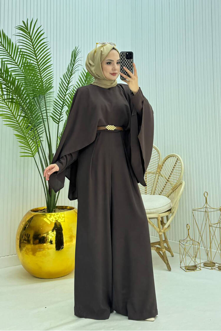 Caped Belt Detailed Burkini Jumpsuit - Mode Roy - Globality Store - Women Clothes Wholesale Turkey
