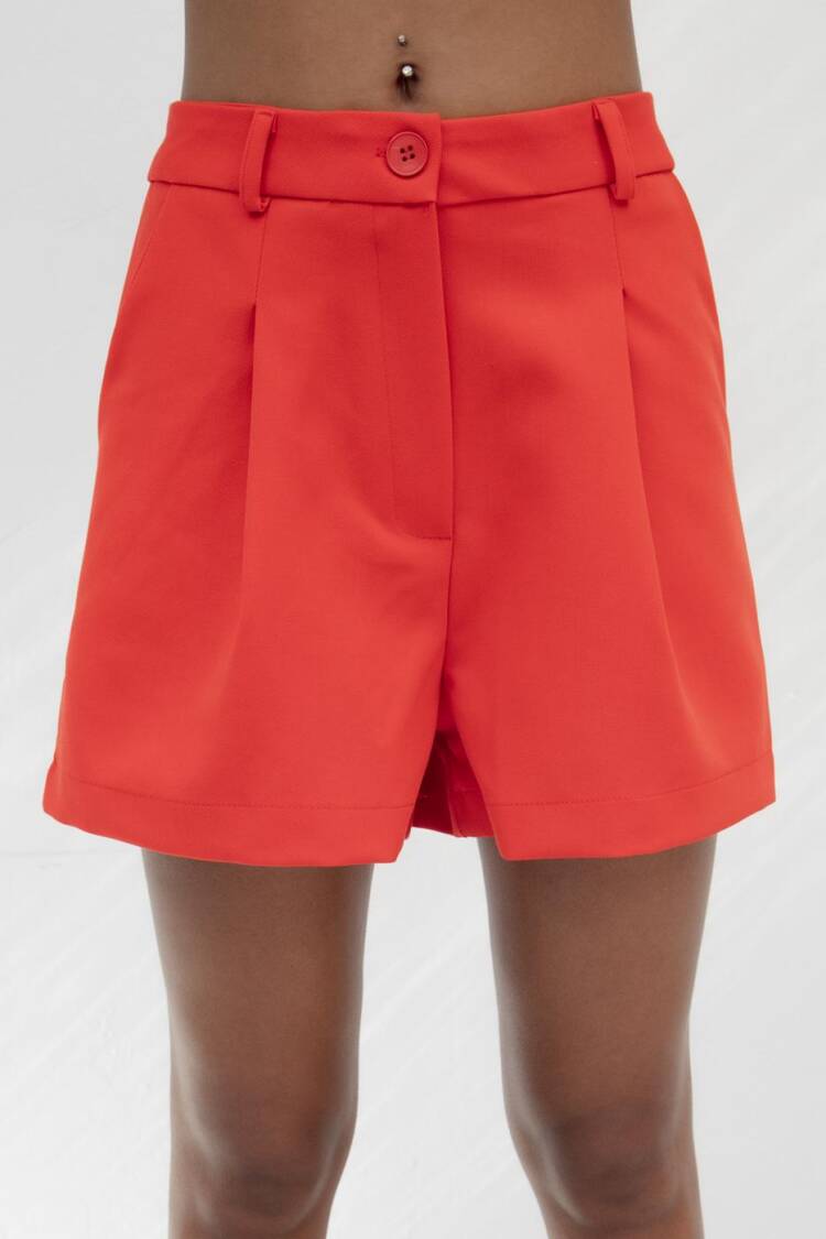Pleated Mini Shorts
