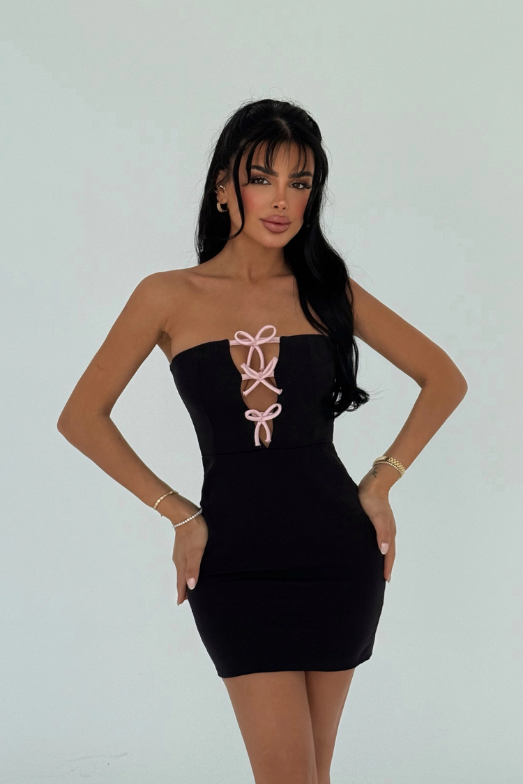 Tied Strapless Mini Dress