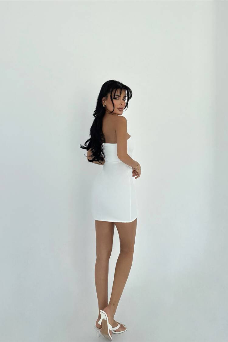 Tied Strapless Mini Dress