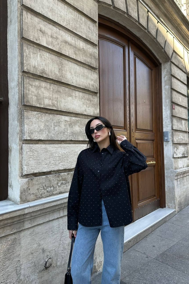 Shirt - Black - ESPADA - Globality Store - Women Clothes Wholesale Turkey