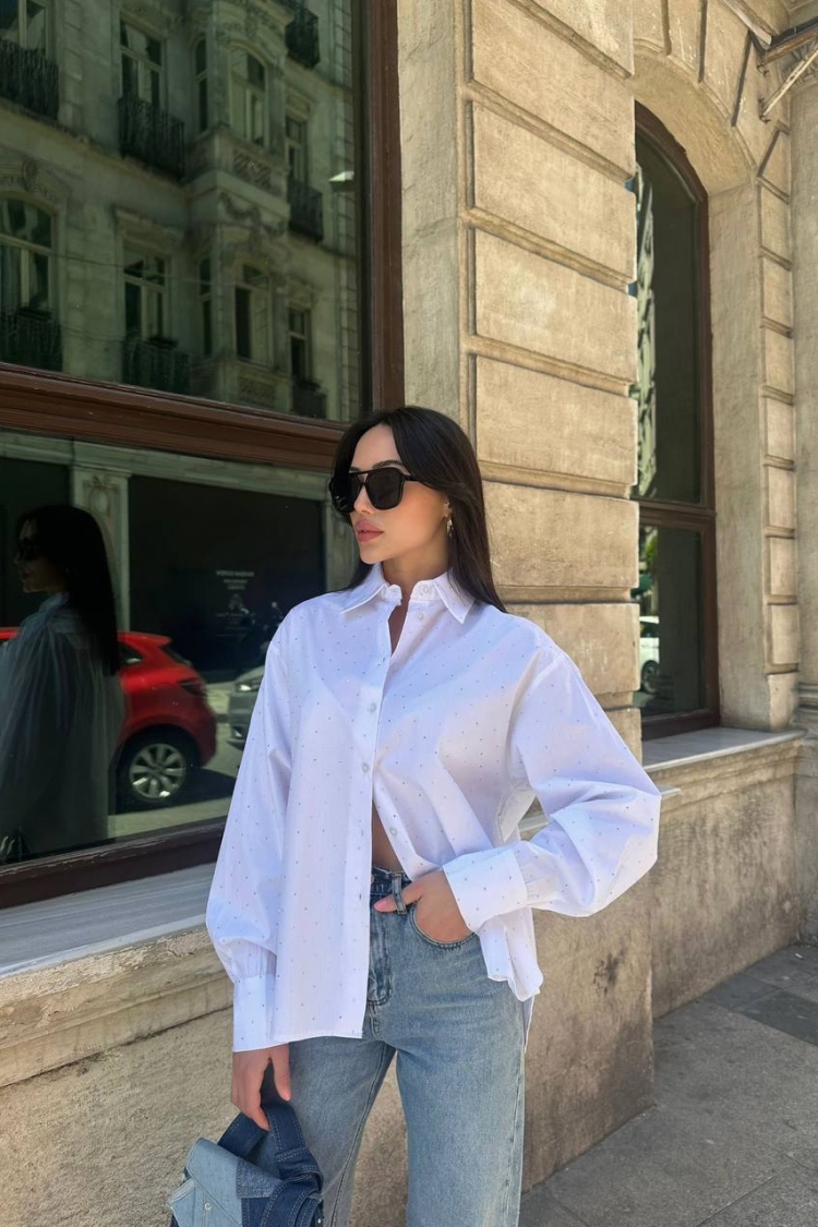 Shirt - White - ESPADA - Globality Store - Women Clothes Wholesale Turkey
