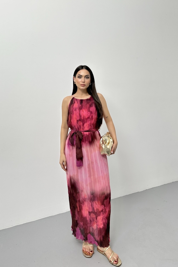 Pleated Dress With Straps
